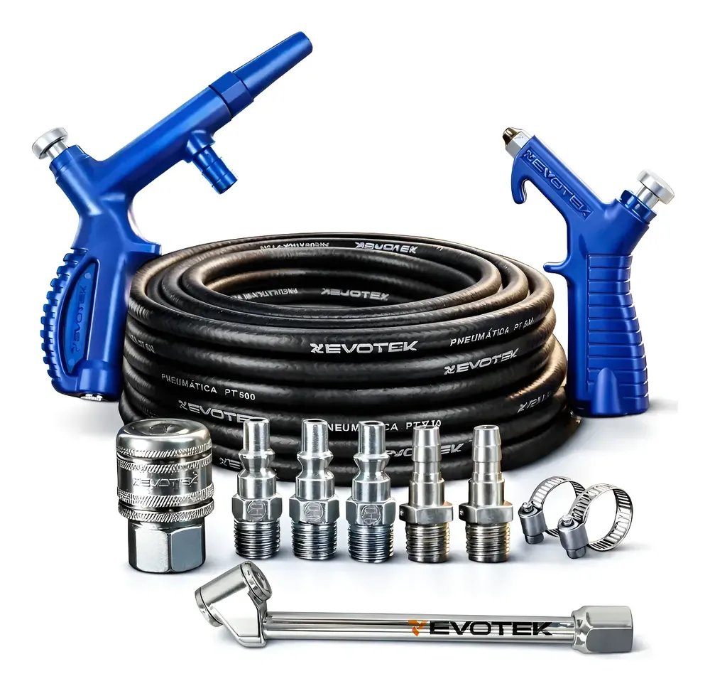 Kit Mangueira Compressor De Ar 1/4 Com Bico Encher Pneu Schw