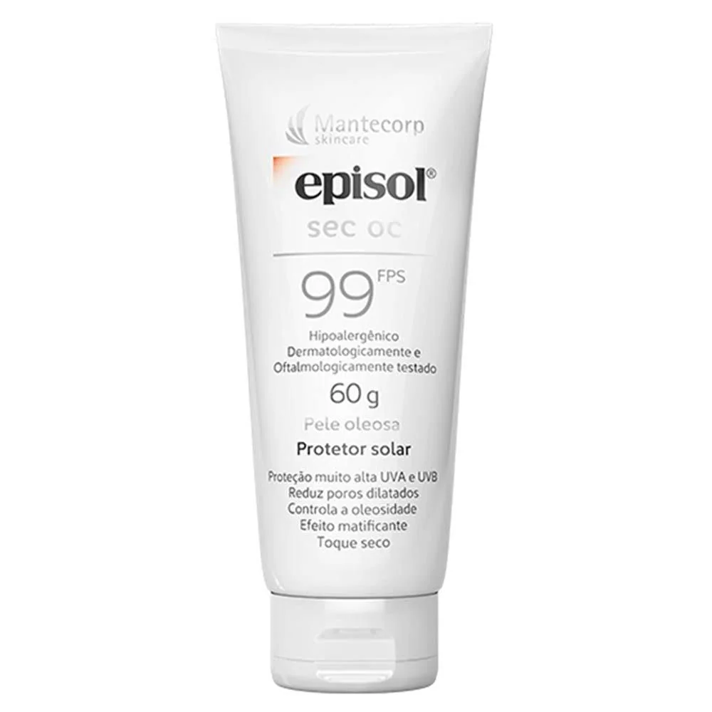 Protetor Solar Facial Episol Sec Oc Fps 99 – 60g – Proteção Solar e Controle do Brilho – Para Peles Oleosas - Mantecorp