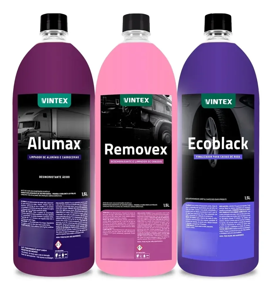 Kit Removex Alumax Ecoblack 1,5l Vintex Vonixx Caixa Rodas