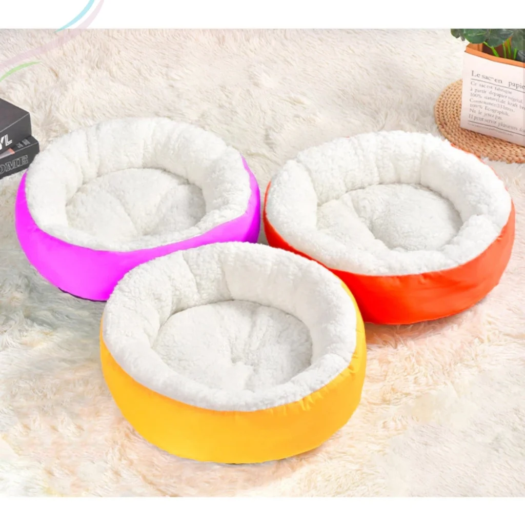 Caminha Redonda Pets Sherpa para Cães e Gatos Macia P , M  e G Quente Confortável Cama Pet Com Pelinho