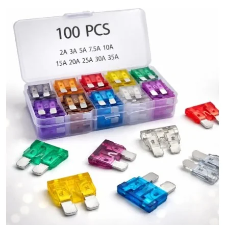 Fusivel Lamina Media Carro Automotivo Kit 100 Pçs Com Estojo