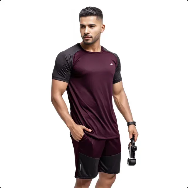 Conjunto Masculino Academia Camisa + Short Roupa Treino Liso