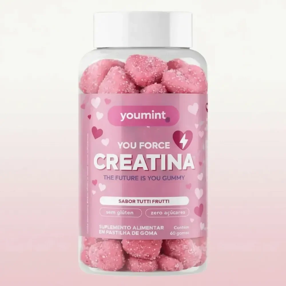 Creatina Gummy Zero Açúcar Tutti Frutti 60 Gomas Youmint Tutti Frutti