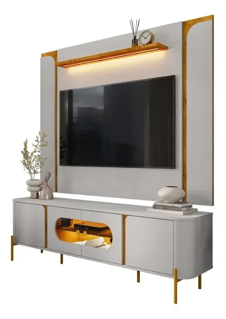 Conjunto De Painel Maresias Com Rack Juquehy Para Tv Até 75