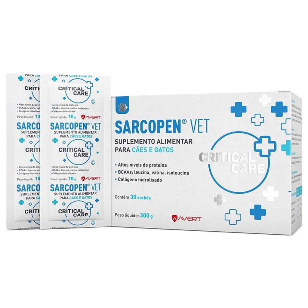 Sarcopen Vet 30 Sachês Avert Suplemento Para Cachorro Gato