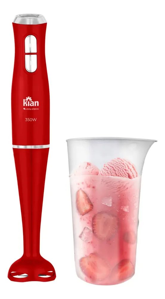 Mixer 350w 2 Velocidades Com Copo 700ml Vermelho Kian
