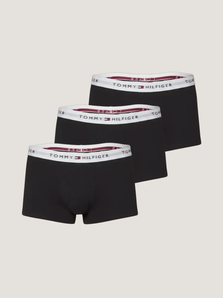 Cueca Tommy Hilfiger Masculino Kit 3 Unidades Black Liso Gg