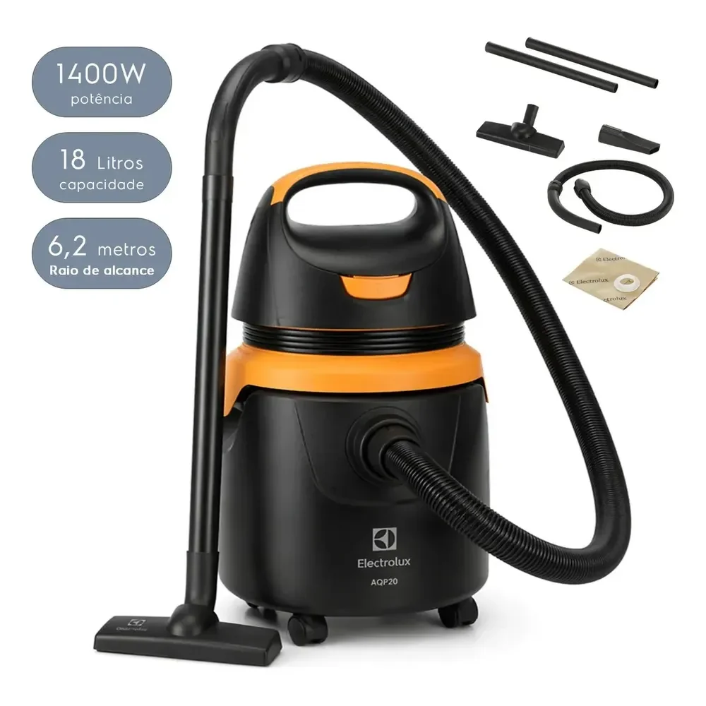 Aspirador De Pó E Água Electrolux 1400w 11l Acqua Power Com Função Sopro Amarelo Aqp20 220v Preto/laranja