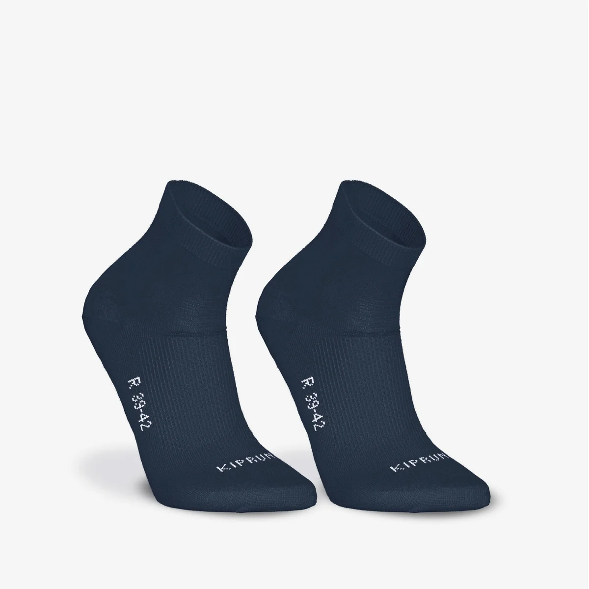 Kit 2 Pares de Meias Adultas para Corrida Cano Médio RUN500 Kiprun Azul Marinho