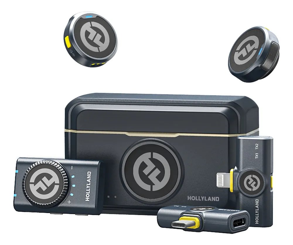 Microfone de lapela Hollyland Lark M2 Lark M2 Combo Preto.