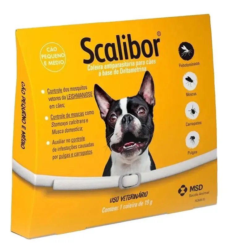 Coleira Antiparasitária Scalibor 48cm Cães Pulgas Carrapatos MSD