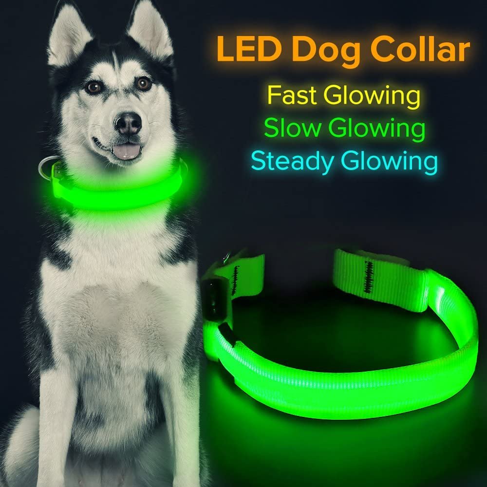 Coleira LED Brilhante Para Cães Com Luminosa Piscando Ajustável Noite De Anti-Perda Pequenos Produtos Animais De Estimação