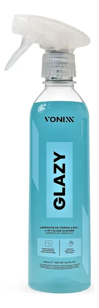 Limpa Vidros Glazy 4 Em 1 Redutor Atrito e Risco Vonixx 500mL