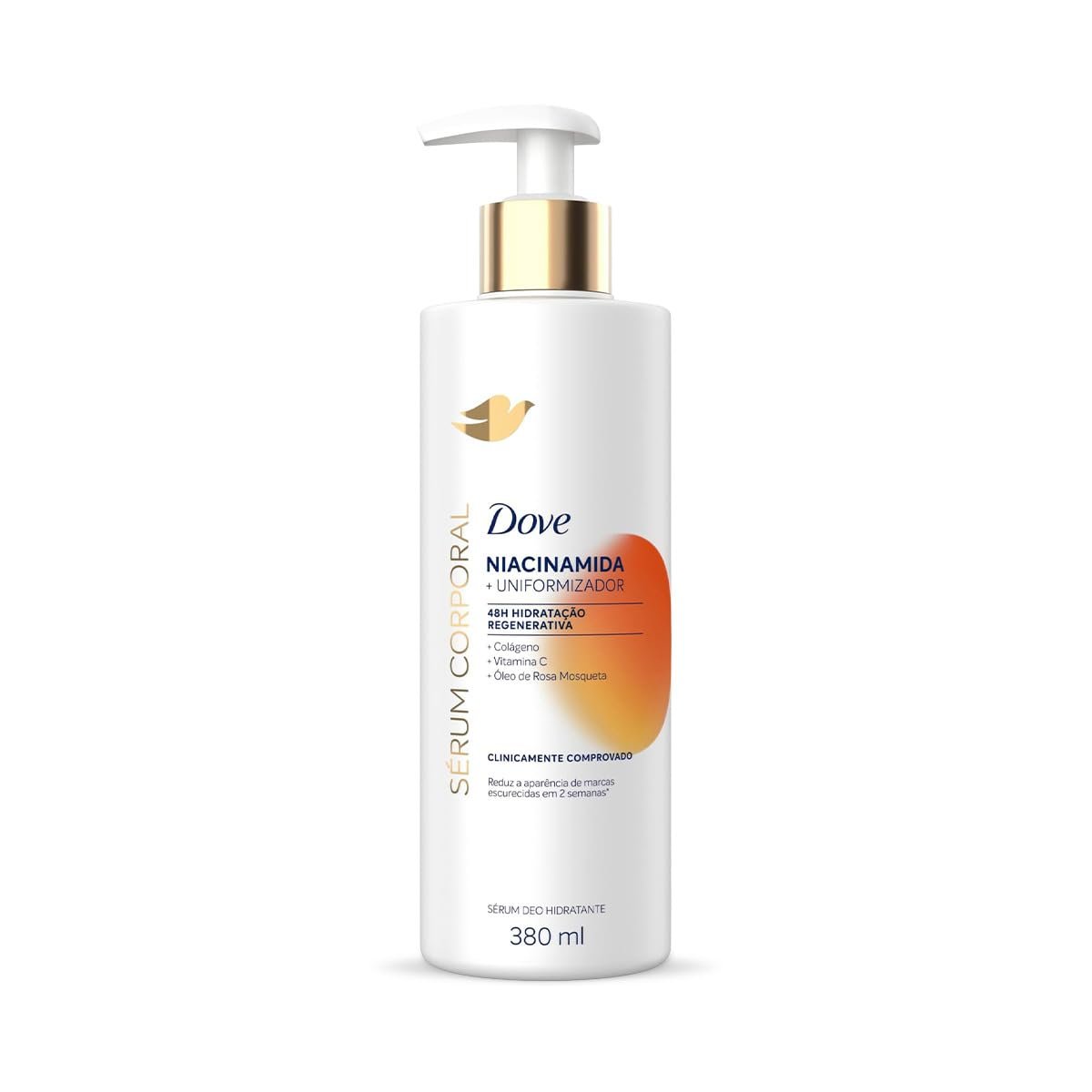 Sérum Hidratante Corporal Para Pele com Tom Irregular 48h de Hidratação Regenerativa Dove Dermo Renovador Niacinamida Redutor de Marcas Escurecidas Clinicamente Comprovado 380mL