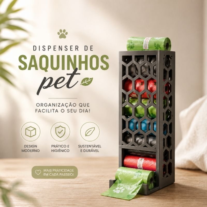 Organizador de Saquinhos Higiênicos cachorro gato | saquinho pet | cata caca | coletor de fezes | cata coco