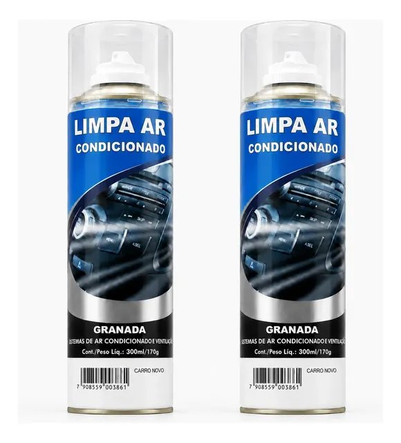 Kit C/ 2 Limpa Ar Condicionado Carro Higienizador Ar Spray