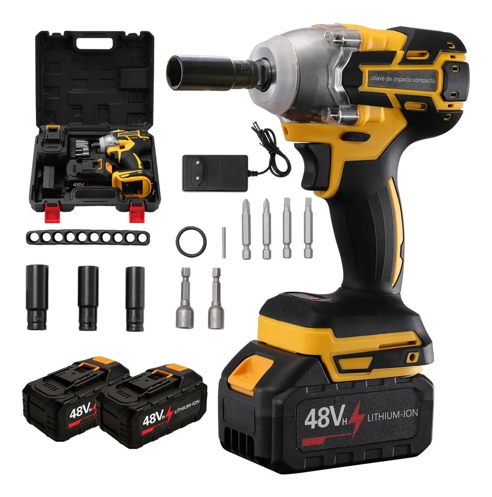 Chave De Impacto A Bateria 48v Profissional Amarelo 48v