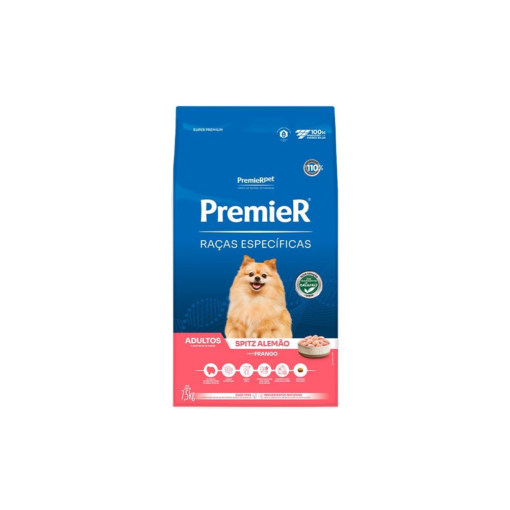 PREMIER SPITZ ALEMAO RACAS ESPECIFICAS CAES ADULTO 7,5KG