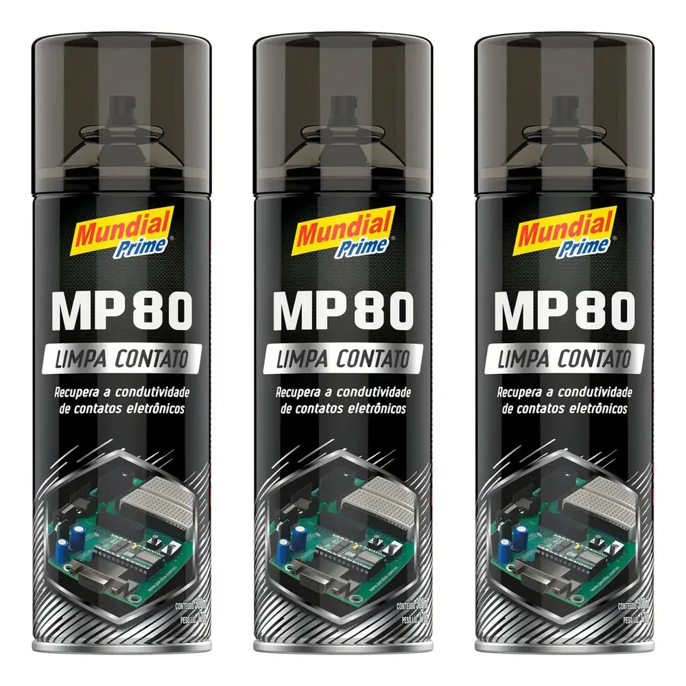 Kit 03 Uni Limpa Contato Elétrico Eletronico Mundial Prime