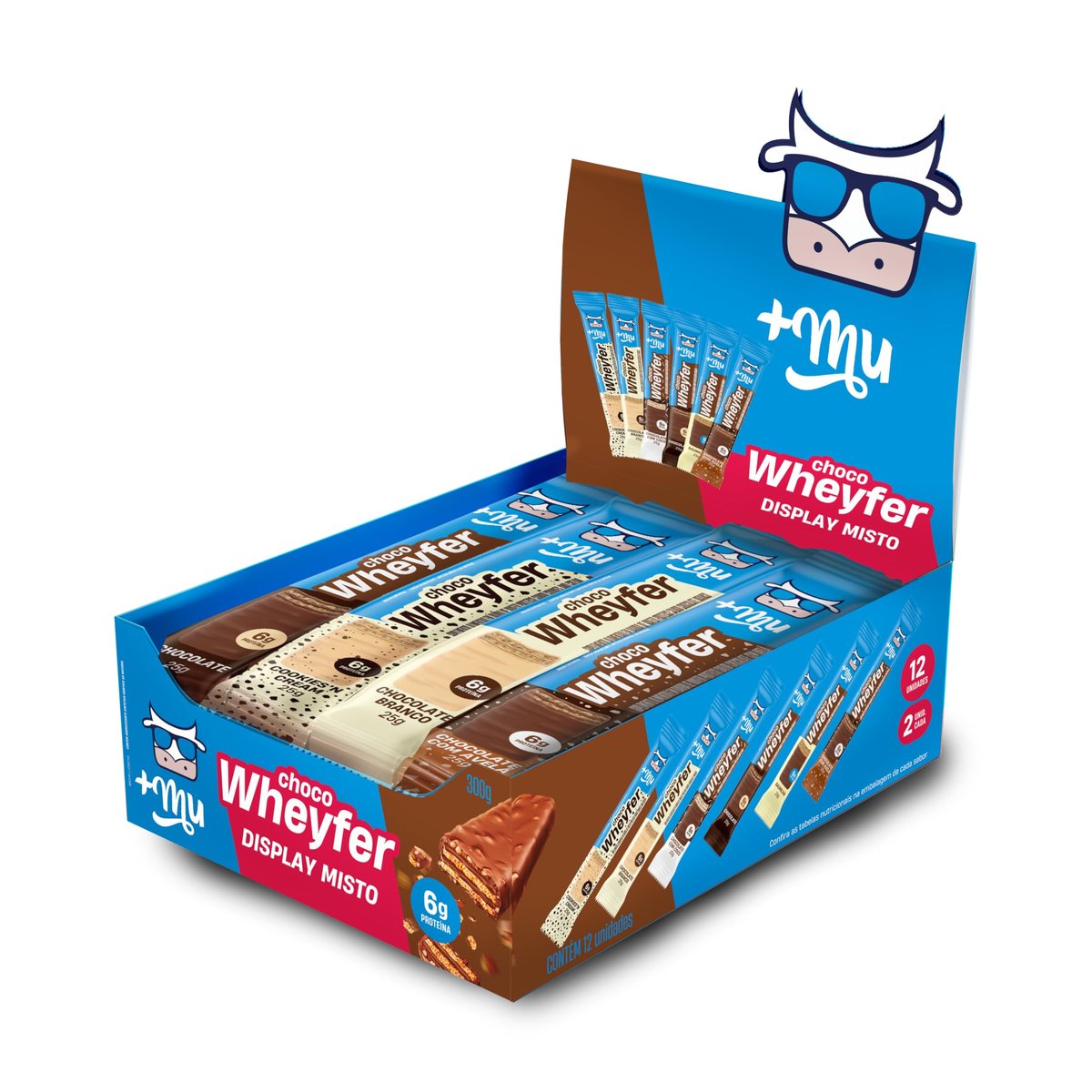 +Mu Chocowheyfer Proteico Caixa Mista - Display 12 unidades