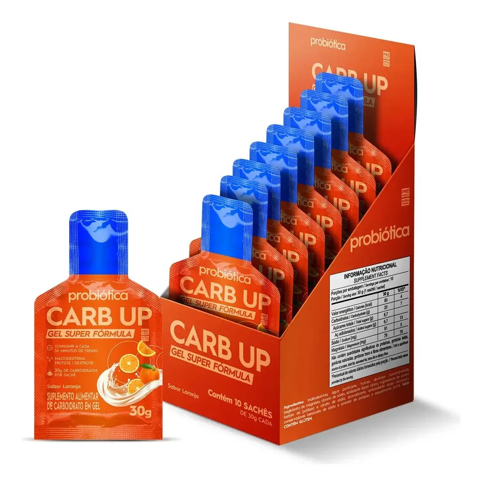 Carb Up Gel Super Formula Laranja 30g Cx 10 Und - Probiotica