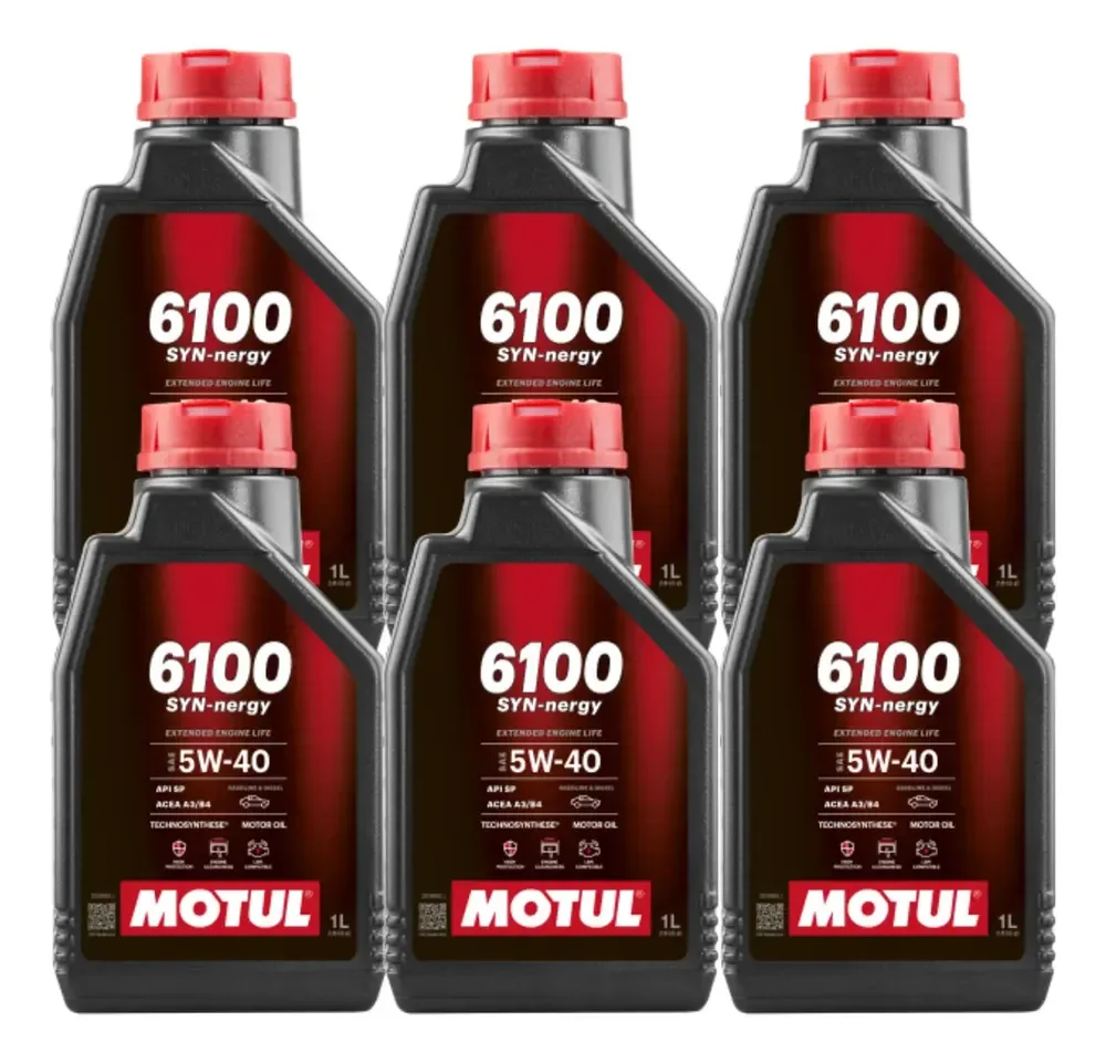 Kit 6 Litros Óleo Motul 6100 Syn-nergy 5w-40 Carro