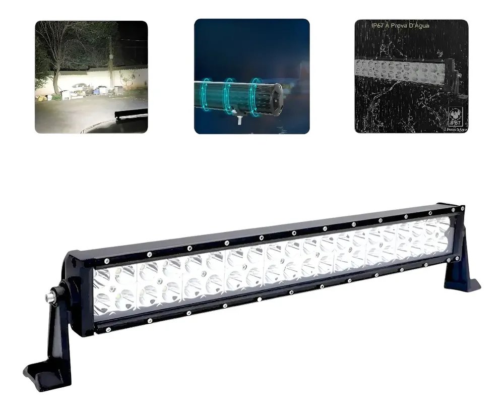 Barra Farol Auxiliar Milha Led Cree 120w Foco 30º Off Road