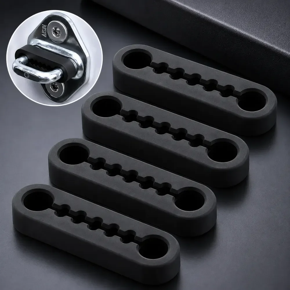 Kit 4 Protetor Trava Porta Carro Silicone Premium Antiruído Preto