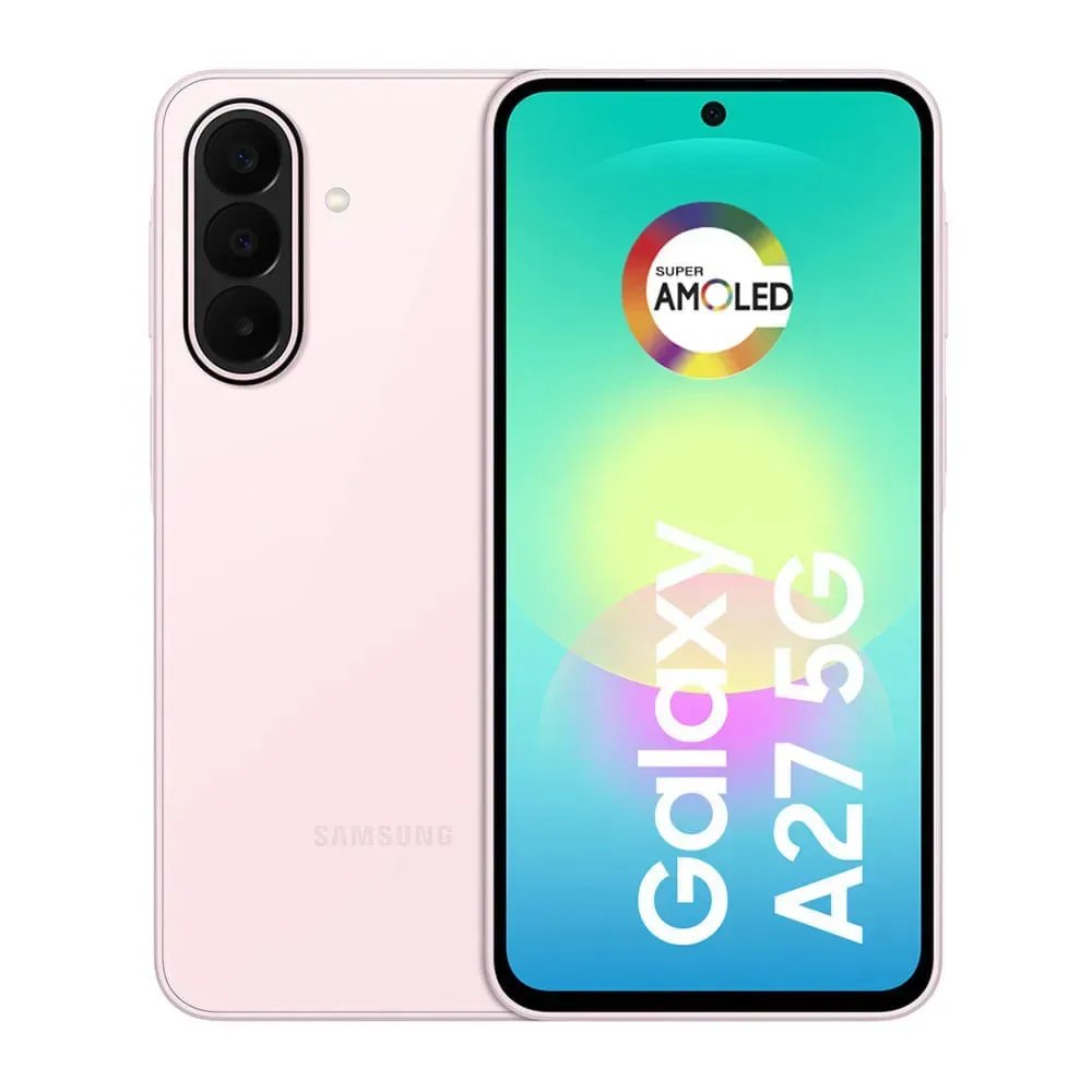 Smartphone Samsung Galaxy A27 5G 128GB 6GB, Super Amoled 6.7'', Câmera Tripla 50MP Selfie 12MP, 5000 mAh, Ip67, NFC, Dual Sim, Recursos IA - Rosa