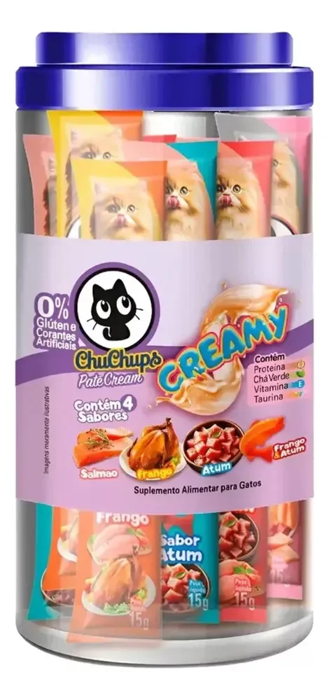 Petisco Para Gatos Gatex Chuchups Sabores Mistos Pote 24 Un