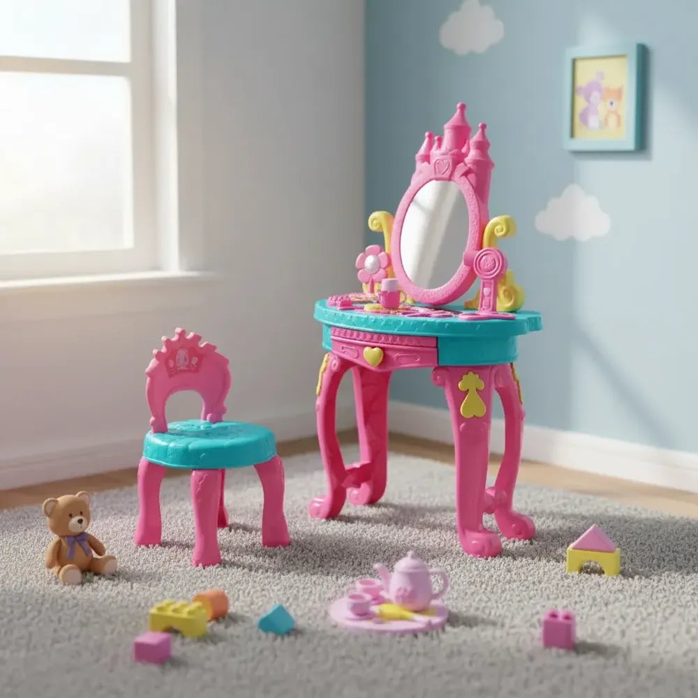 Penteadeira Infantil Master Fashion Com Cadeira Acessórios