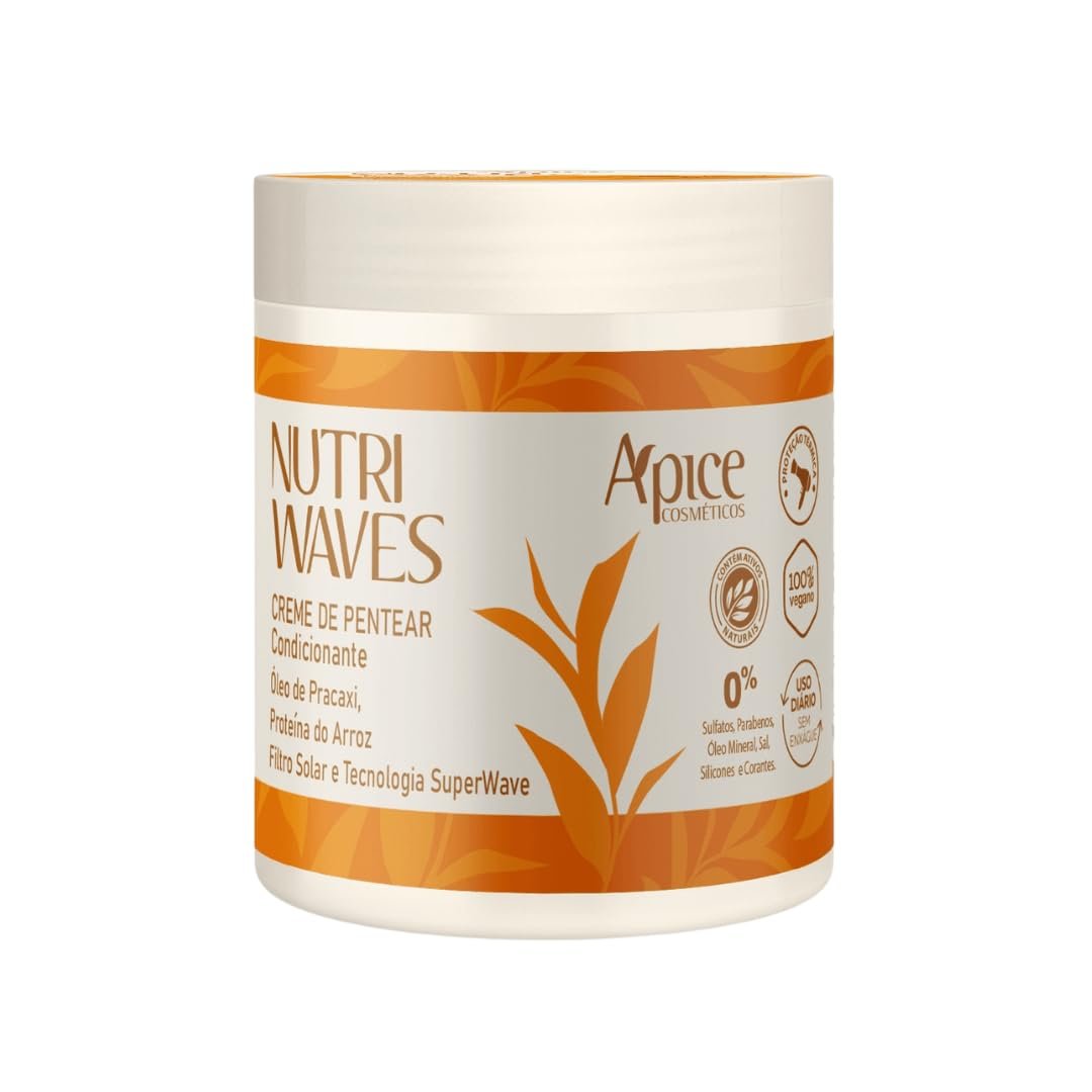 APSE Creme de Pentear Nutri Waves | Proteína do Arroz e Óleo de Pracaxi I Definição de cabelos com curvatura | 500g