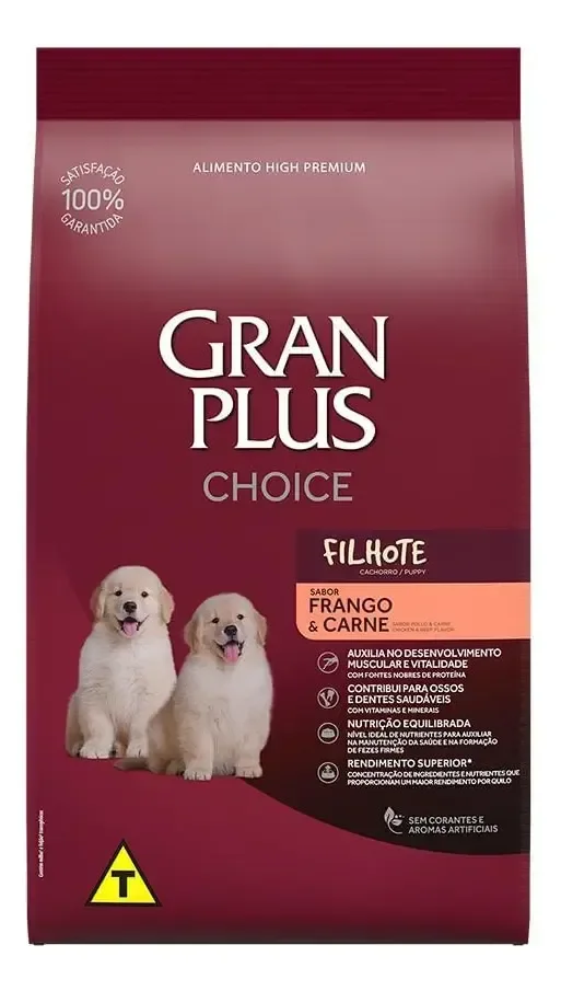 Ração Seca Cães Filhotes Gran Plus Frango e Carne 10,1 Kg