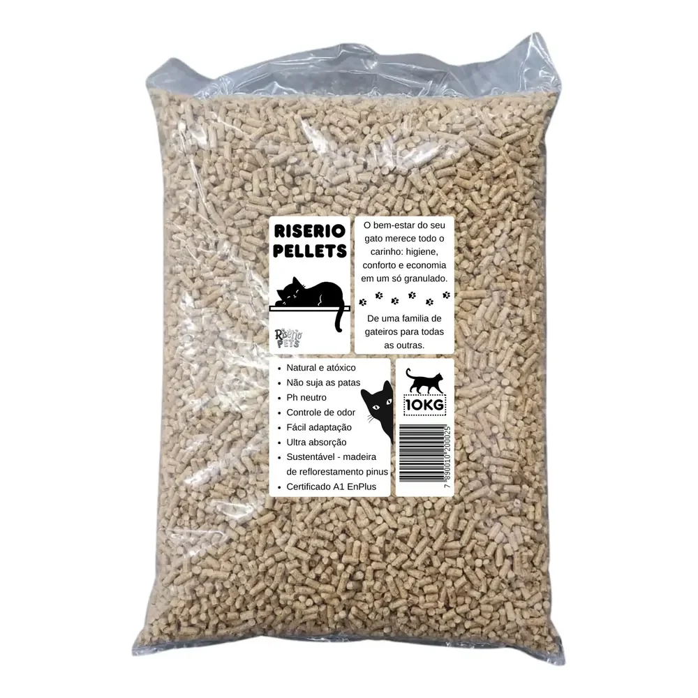 Areia Granulado De Madeira Premium Certificada 10kg Gatos