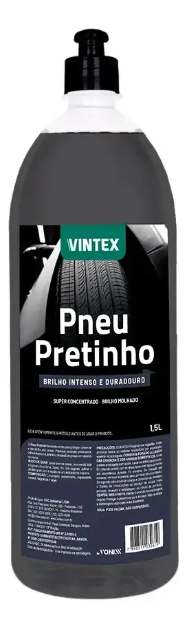 Pneu Pretinho Brilho Intenso Abrilhantador Vonixx 1500ml Cor Preto
