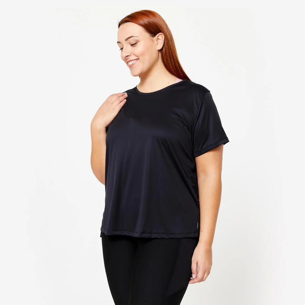 Camiseta Feminina Plus Size de Treino 120 Preta