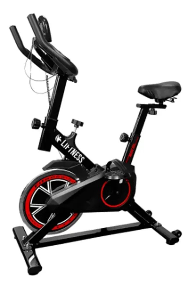 Bicicleta Ergométrica Spinning Fitness Liftness Sport Inércia 8kg Preta