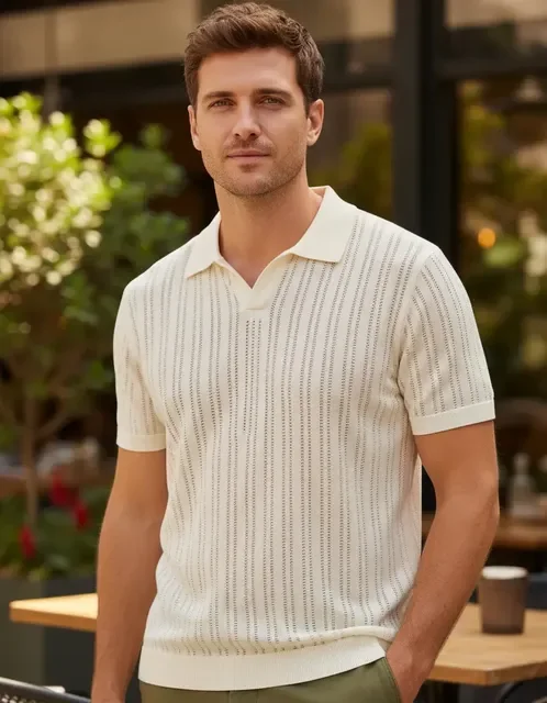 Camisa Gola Polo Tricot Masculina Texturizada Turim Opus