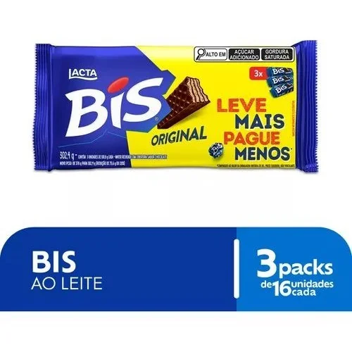Chocolate Bis Ao Leite 302,4G Tripack 100,8G Cada