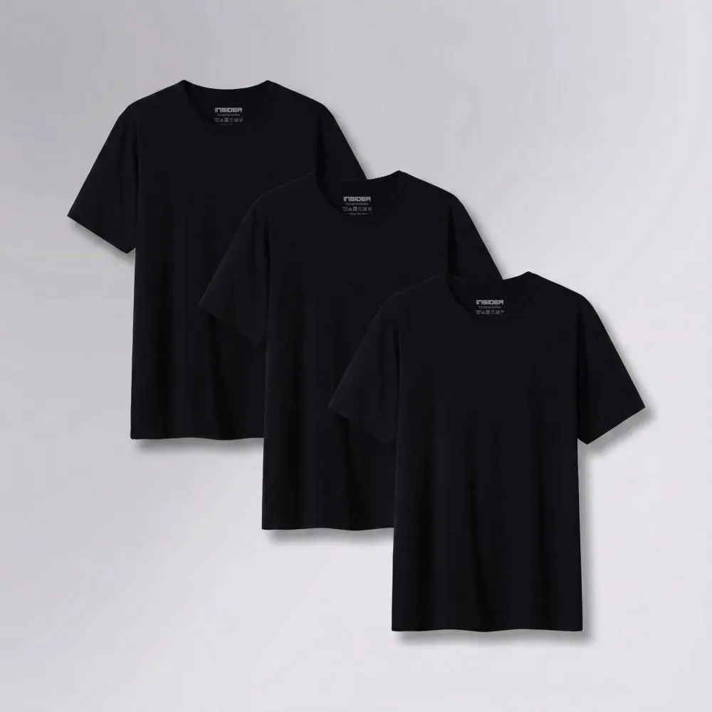 Kit 3 Camisetas  Light T-shirt Insider Preto Gg