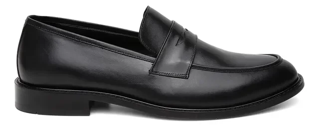 Sapato Masculino Mocassim Em Couro Preto