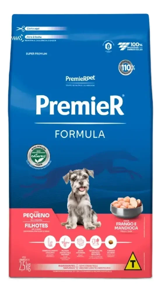 Ração Premier Formula Cão Filhote Raça Pequena Frango 2,5kg