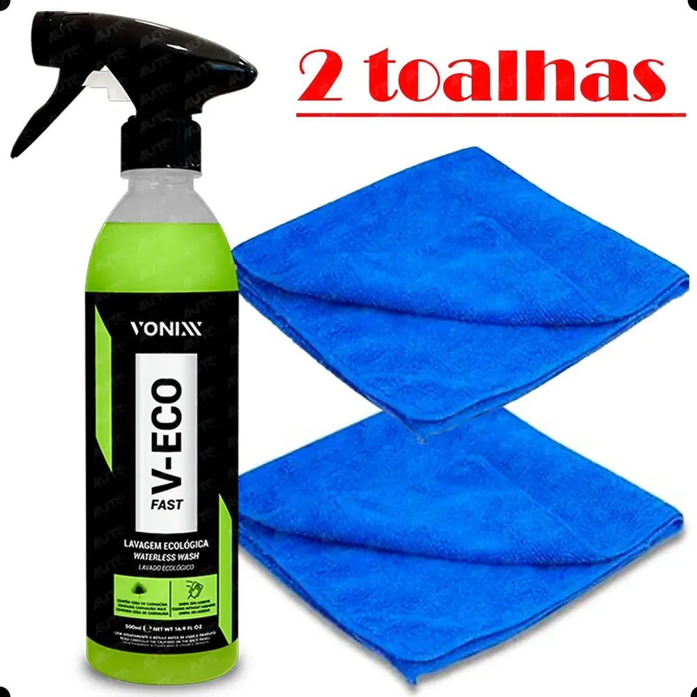Lava A Seco Vonixx V-eco Fast 500ml + Toalhas Micro Fibra