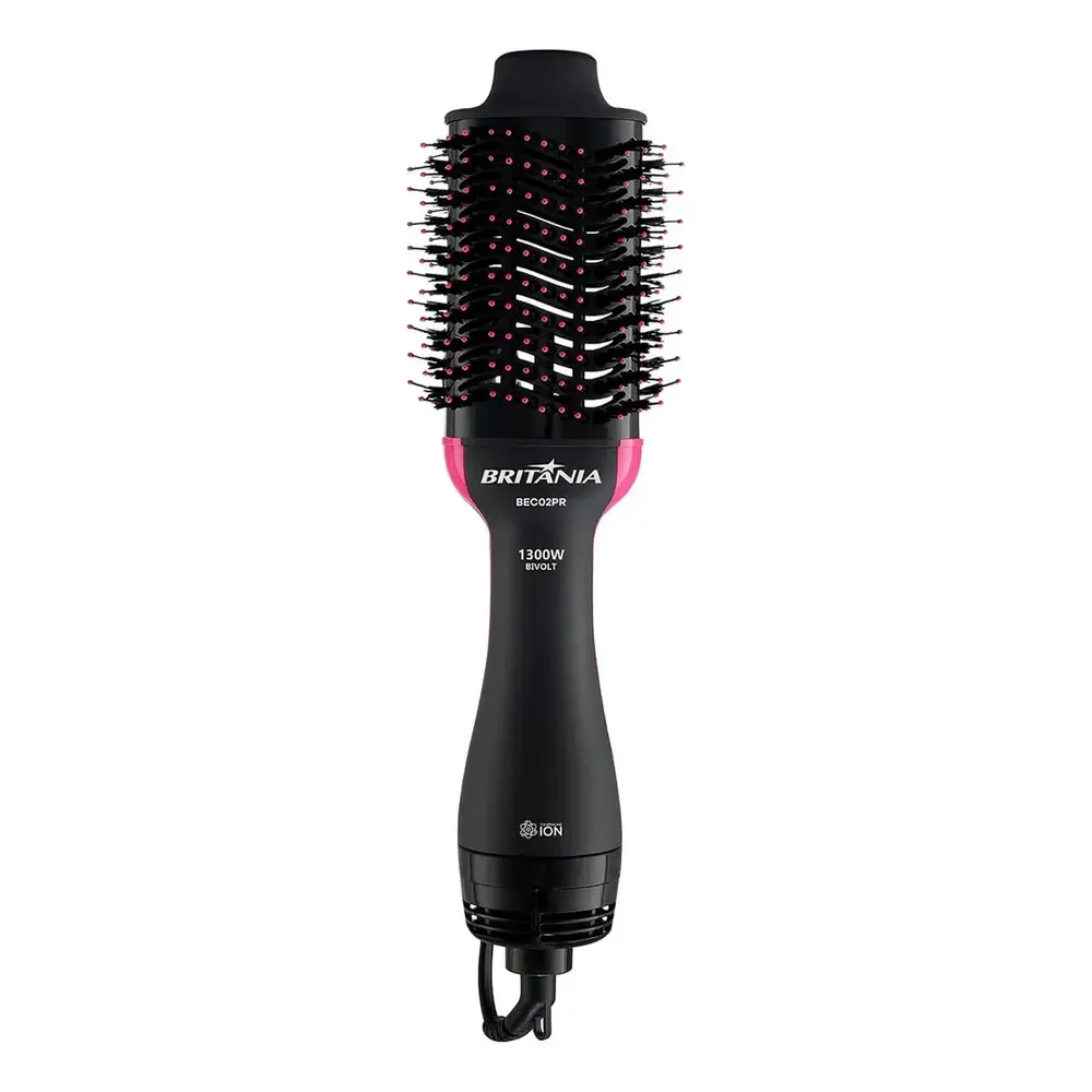 Britânia Escova Secadora Bec02pr 4 Em 1 1300w Cor Preto E Rosa Preto Com Rosa 127/220v