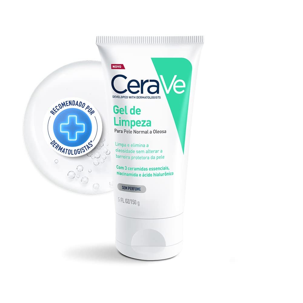 CeraVe, Gel de Limpeza Facial para pele oleosa, com Ácido Hialurônico e Niacinamida
