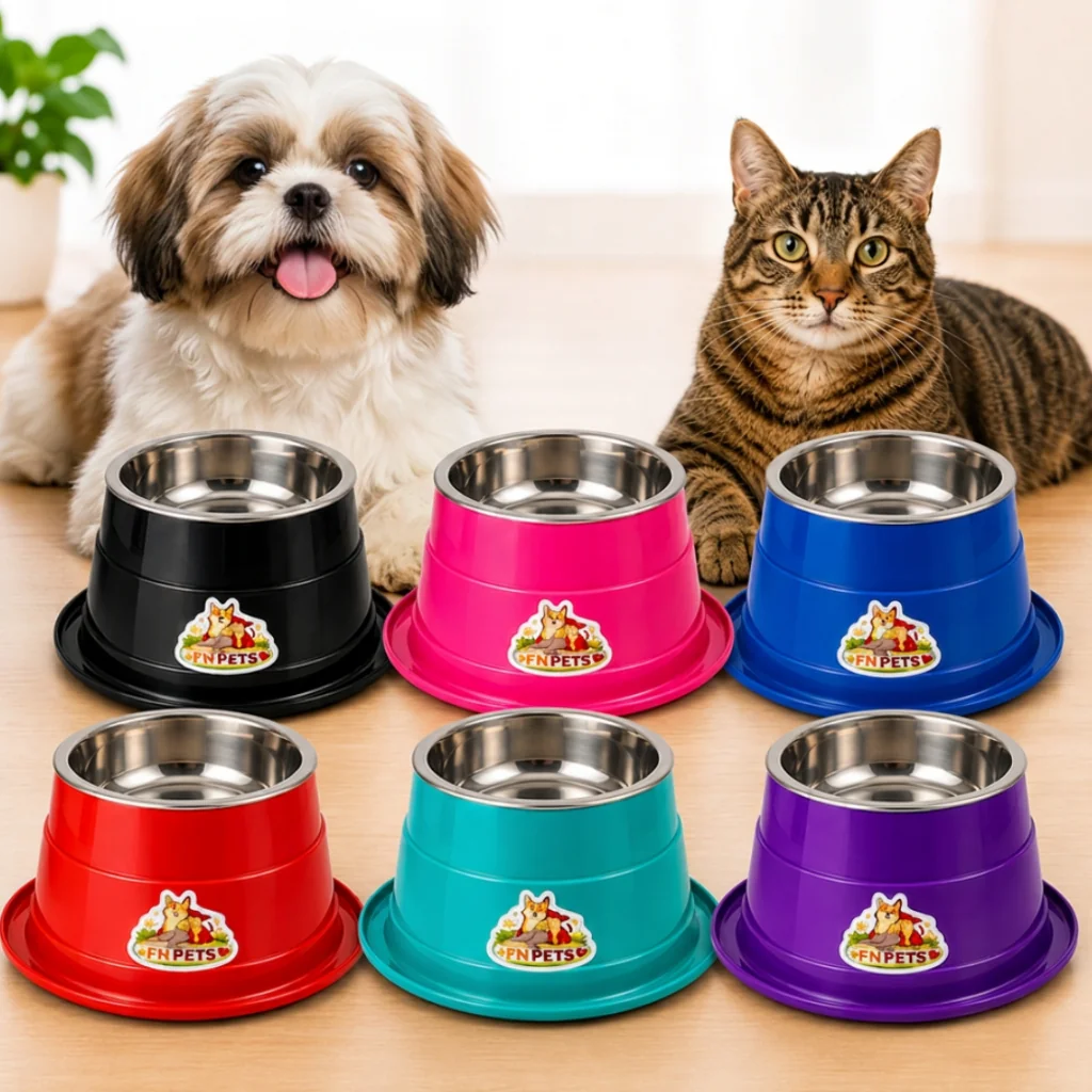 Até 6 Comedouro e Bebedouro inox pet Anti Formiga E Refluxo para Cachorro e Gato FN Pets premium