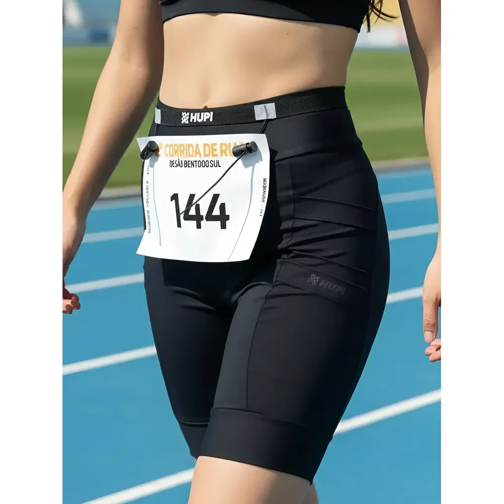 Cinto Porta Número Para Corrida Hupi Elástico Ajustável Preto