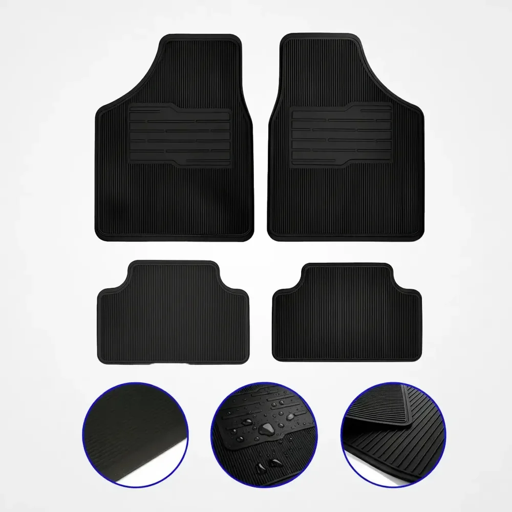 Tapetes Automotivos 4 Peças Universal Carro Antiderrapante Preto