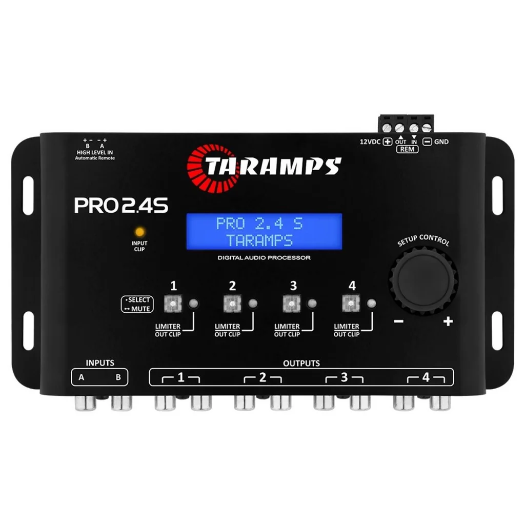 Processador de Audio Taramps Pro 2.4s Equalizador Crossover Limiter 4 canais Pro2.4