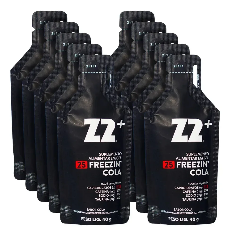 Energy Gel Z2+ Freezin Cola Box 10un Sachê 40g Cafeína